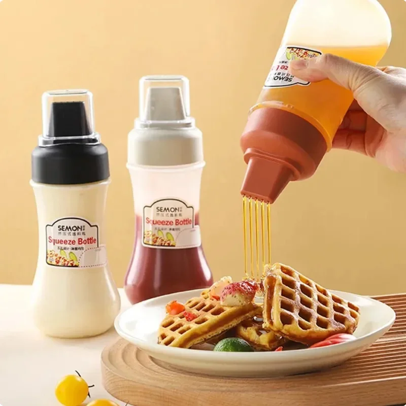 5-holes squeeze sauce bottle Ketchup mayonnaise bottle with nozzle Honey salad dressing dispenser kitchen supplies