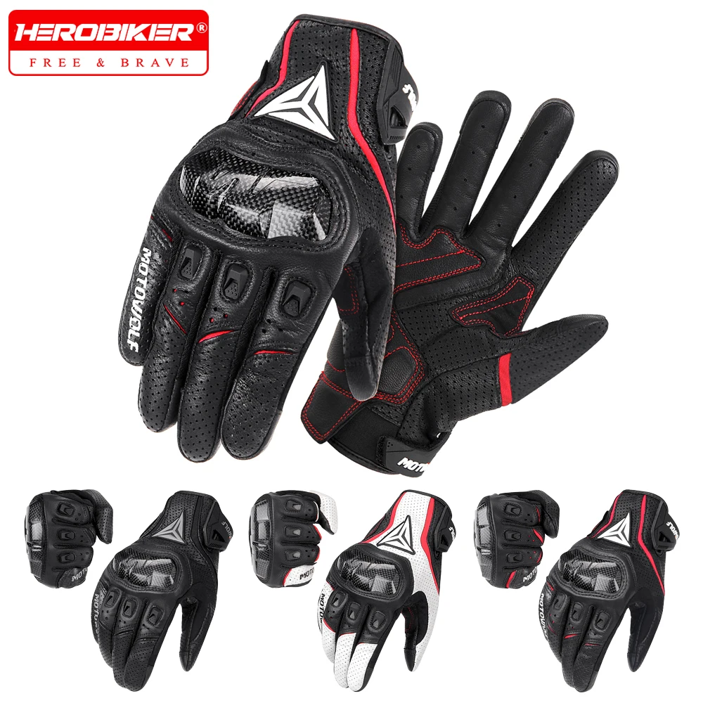 

Motorcycle Gloves Men Anti Fall Touch Screen Full Finger Gloves Off-road Motorcycle Riding Gloves Wear-resistant Leather Gloves