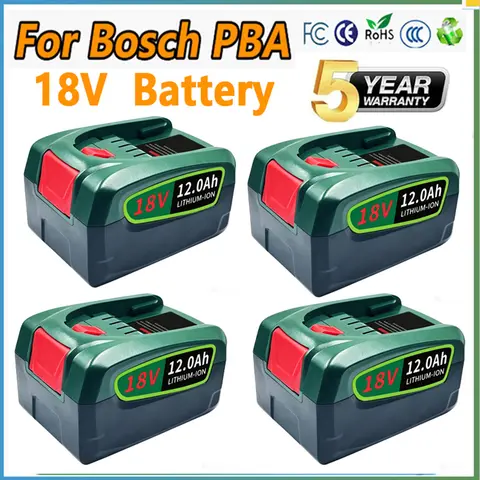 2026 For Bosch PBA 18V Battery, Replacement Battery for Bosch Power Tools AL1880CV AL1810CV AL18815CV AL1830CV 8.0Ah 12.0Ah 18V