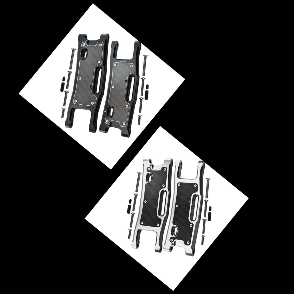 

GPM Alloy Rear Lower Arms & Carbon Fibre Suspension Arm Cover For 1/8 SledgeTruck-95076-4