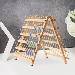 Sewing Thread Rack Embroidery Folding Spool Rack for Thread Wooden Braiding Hair Rack Standing Hair Extension Holder Accessories