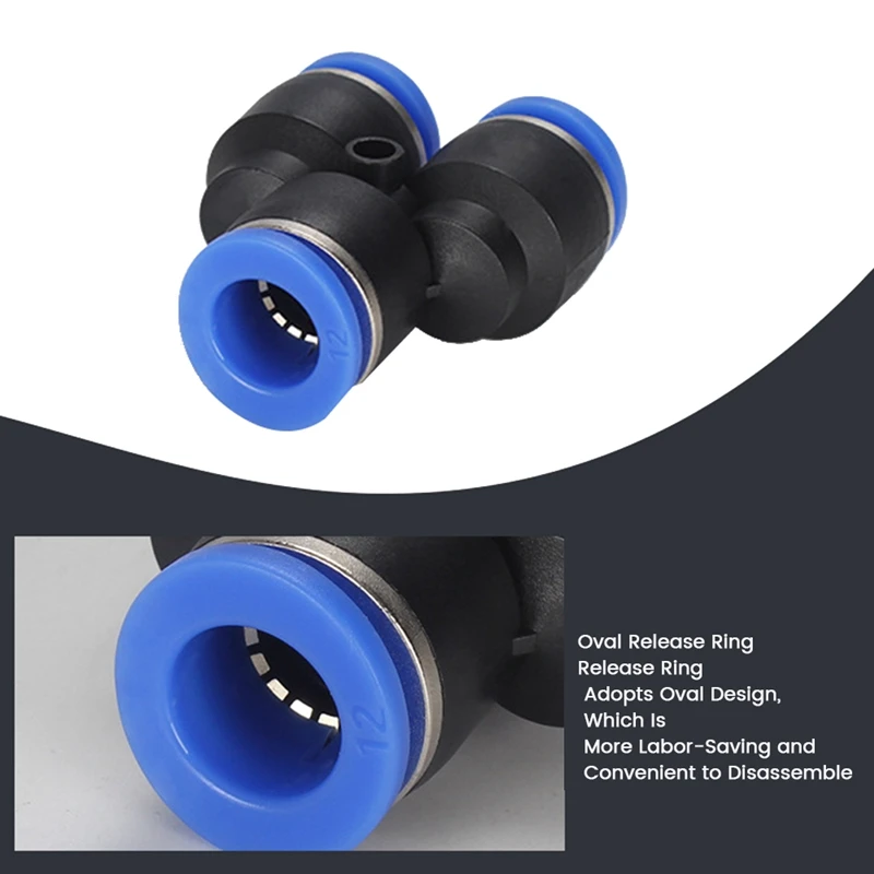 Pipe Fittings Plastic Pneumatic Connector Fitting Quick For Air Water Connecting Pyconnect Y Shape