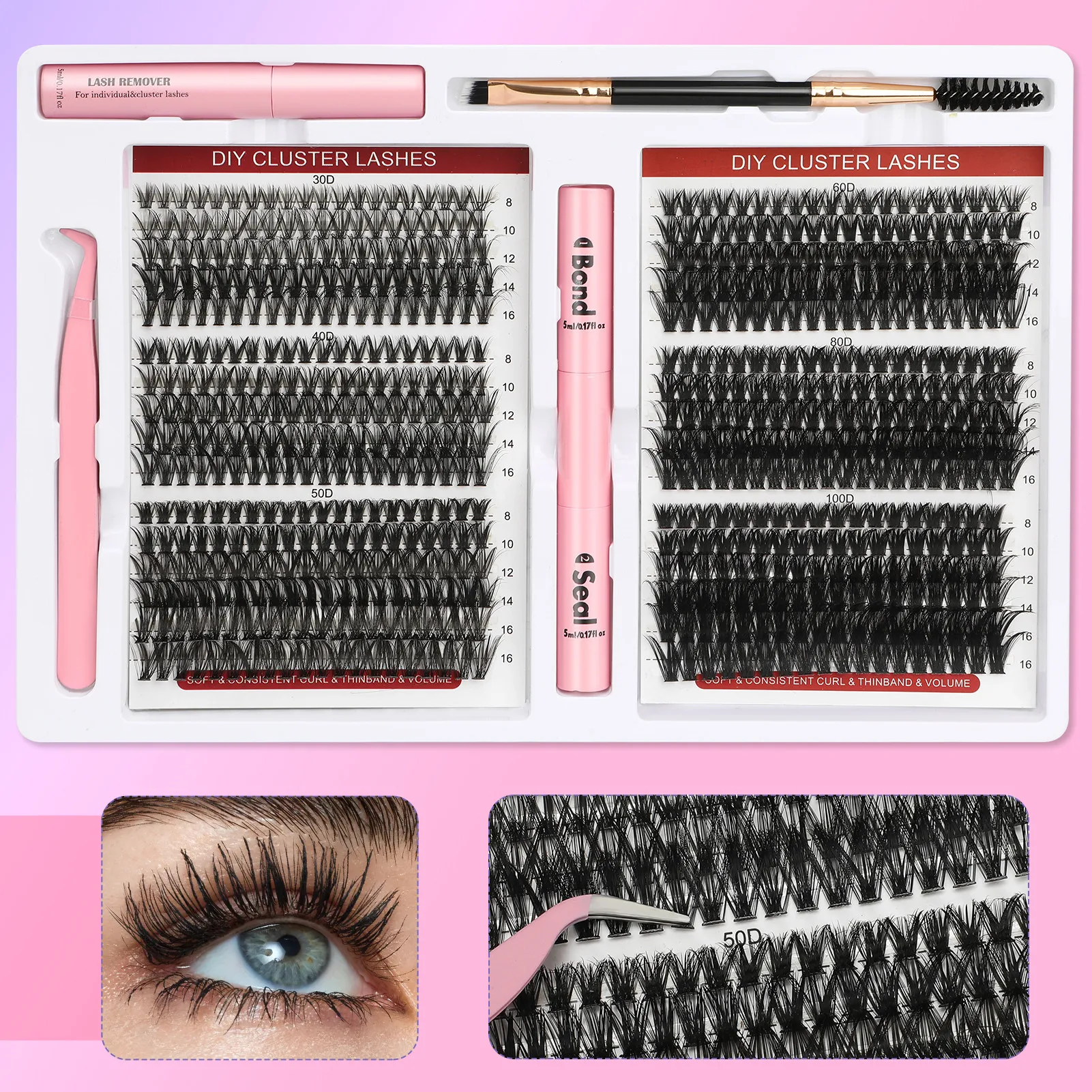 

Ultra-Light Long-Lasting Fake Lashes Cosplay Individual Lashes Clusters Ideal for Cosplay and Costume Parties