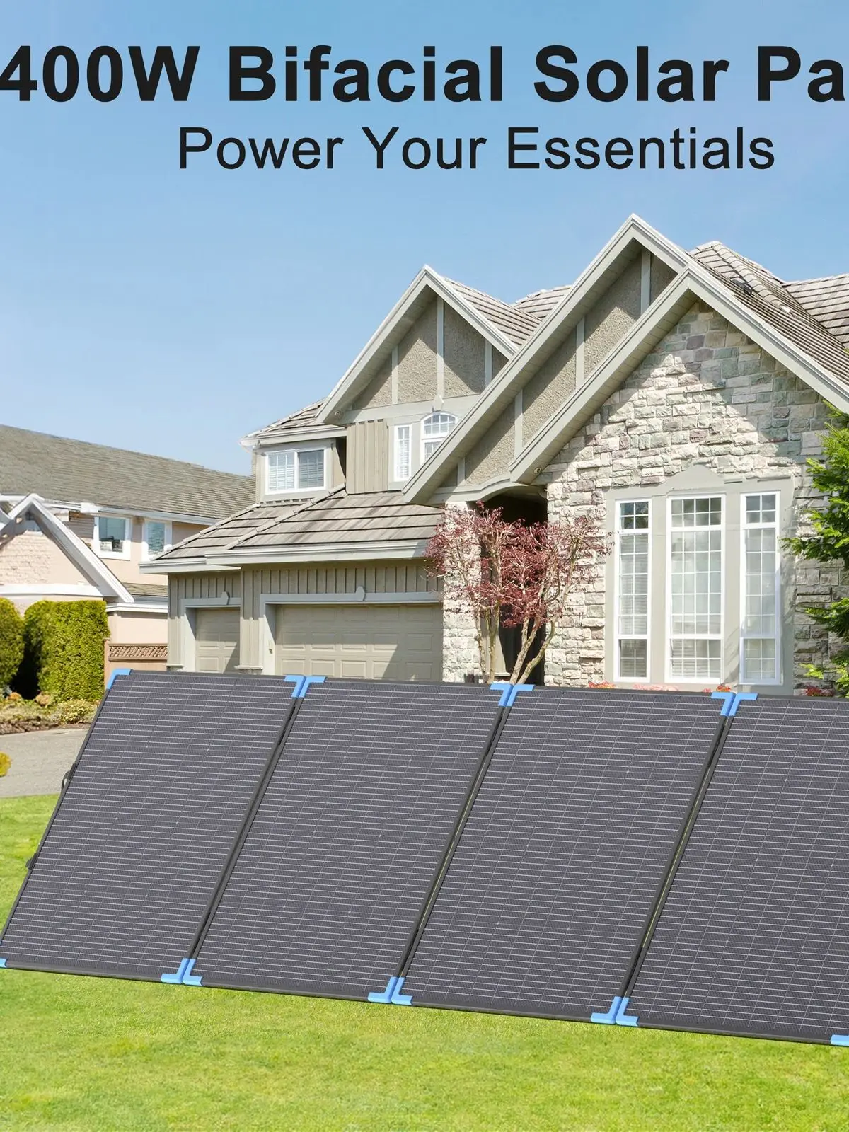 E-POWO Bifaziales Faltbares Solarpanel 110W/220W/400W Solarladegerät mit 23,4% Energieumwandlungsrate für Auto, Boot, Wohnwagen, Camping