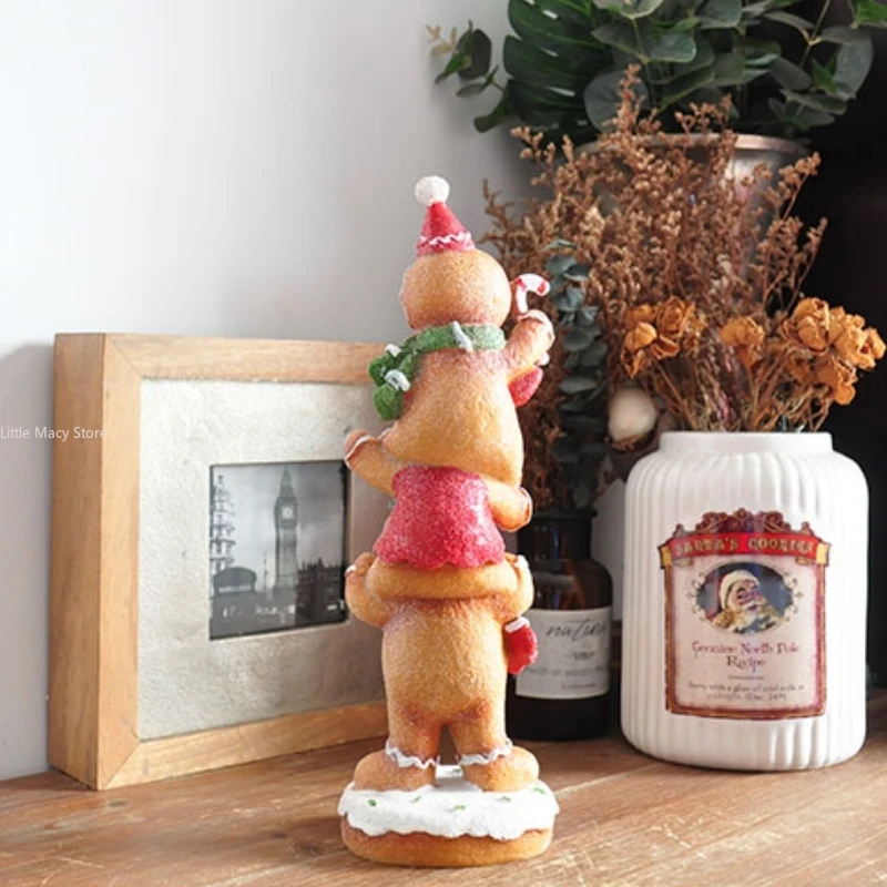 Christmas Ornament Decoration Gift Pastoral Style Hand-painted Gingerbread Man  Simple and Versatile   Living Room Decoration