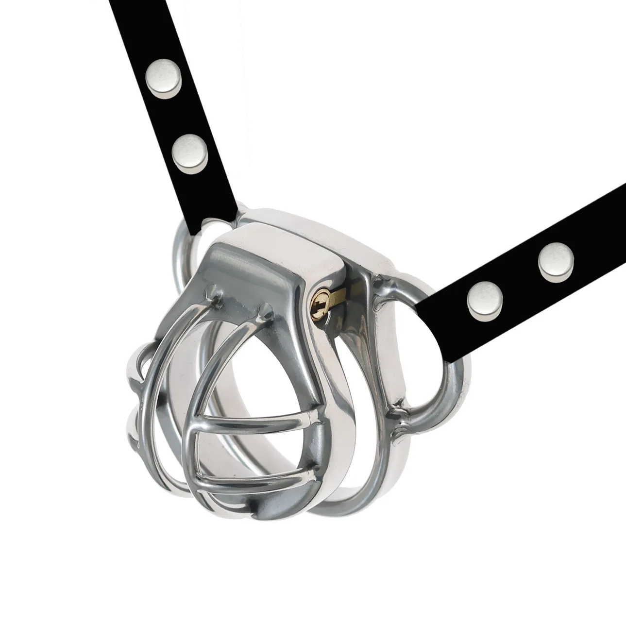 Belt wearing chastity lock, stainless steel hollow penis cage, male sexual toy, adult sexual tool, male adult sexual toy