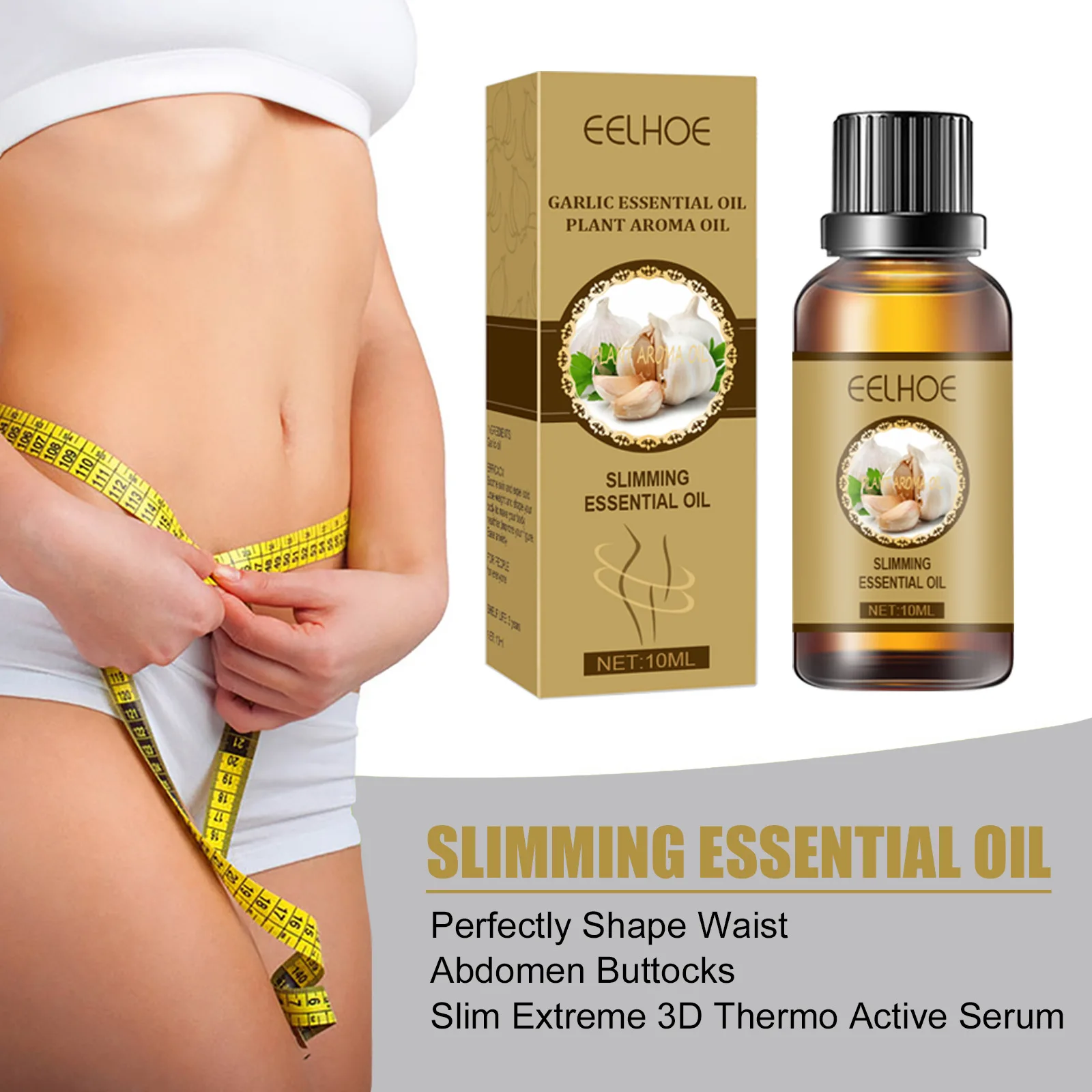 Thin Waist Essential Oil Promote Metabolism Reduce Belly Cellulite Arm Leg Fat Burning Body Shaping Slimming Ginger Massage Oil