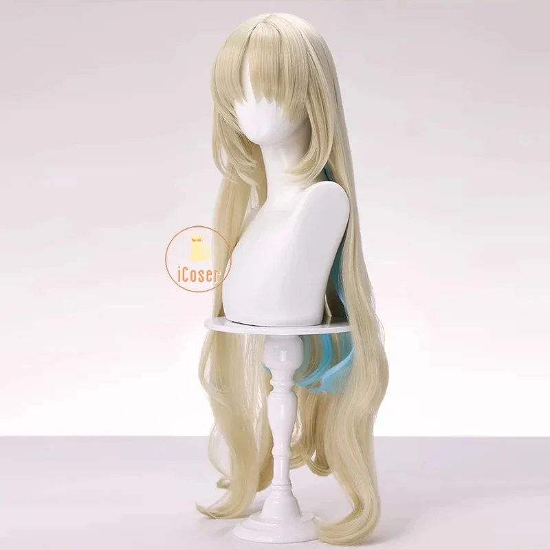 Wig Cosplay ICoser Wuthering Waves Fleurdelys Rambut Panjang Krem Cartethyia Rinascita Pesta Halloween untuk Wanita Anak Perempuan Karnaval Cos