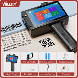 New 25.4mm Light Portable Handheld Inkjet Printer Intelligent Capacitive 4.3 Inch Touch Screen Use for QR-Code Barcode Date S10