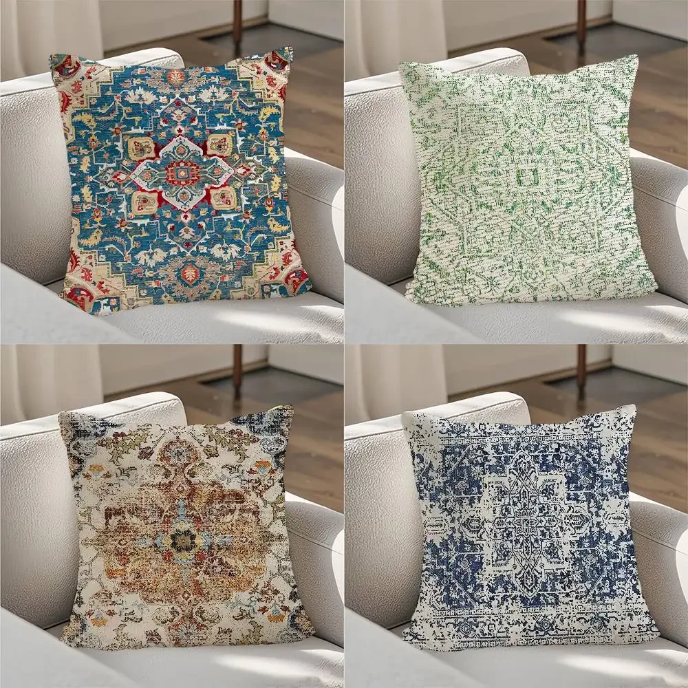 

Ethnic Floral Pillow Case Luxury Double-sided For Car Pillows 45x45 Cushions Cover Home And Decoration Sofa Pillowcase 50x50