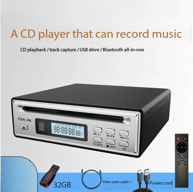 Coaxial 3.5mm Headphone SMSL PL100 CD Player CS43131 Desktop Decoder Optical  Output with Remote Control