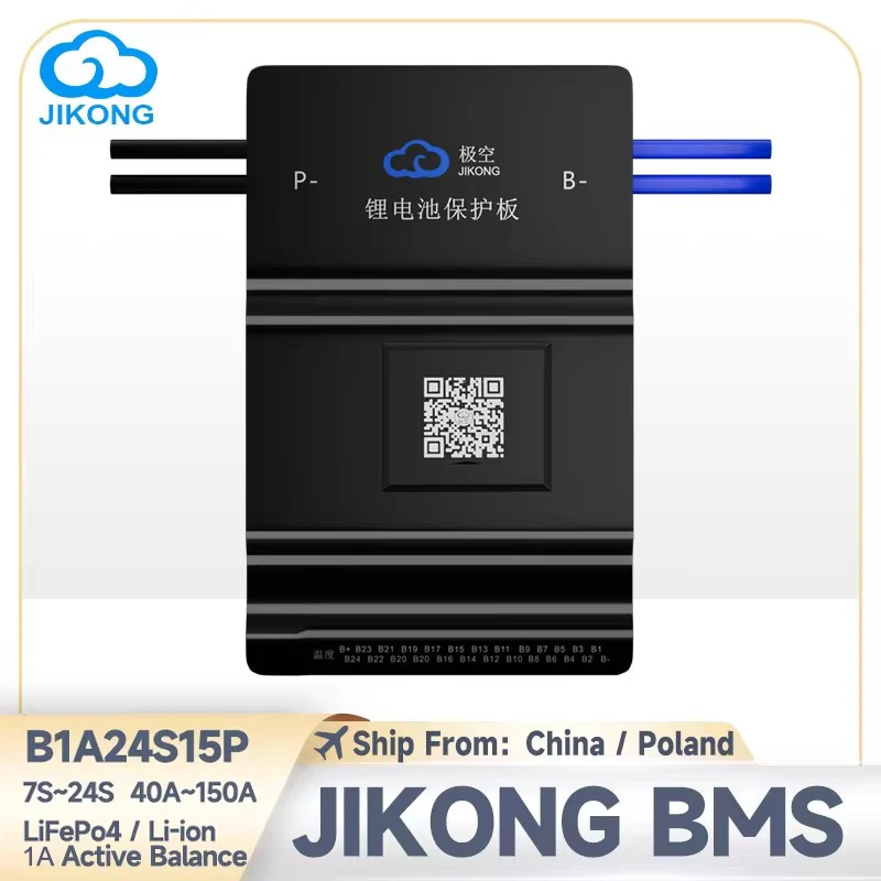 JIKONG BMS Smart Balancer B1A24S15P B1A20S15P with 1A Active Balance BT RS485 for 8S~24S Lifepo4 Li-ion Smart Battery JKBMS