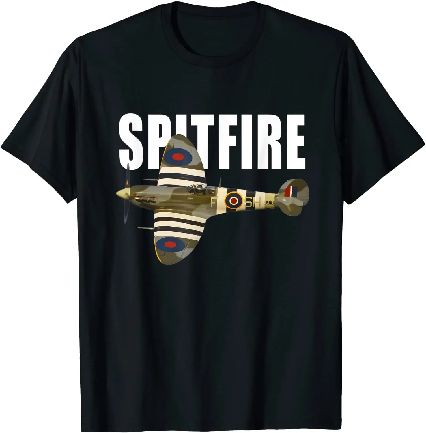 Spitfire Aircraft UK WW2 Airplane Aeroplane War Plane T-Shirt Short Casual 100% Cotton Shirts