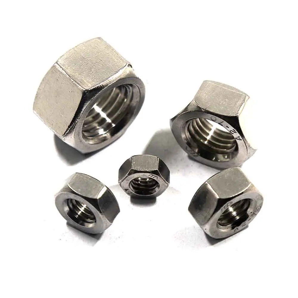 1/25x 304 Stainless Steel Fine Thread Hex Nut Stainless Steel Hexagon Lock Nut, Fine Pitch Screw Cap M4-M24 Full Size Collection