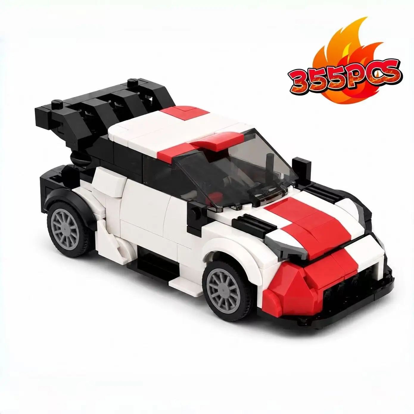

8-wide Compact Racing Car Building Block Model, 355 Pieces, Creative Birthday & Christmas Gift for Boys, Item No.196262