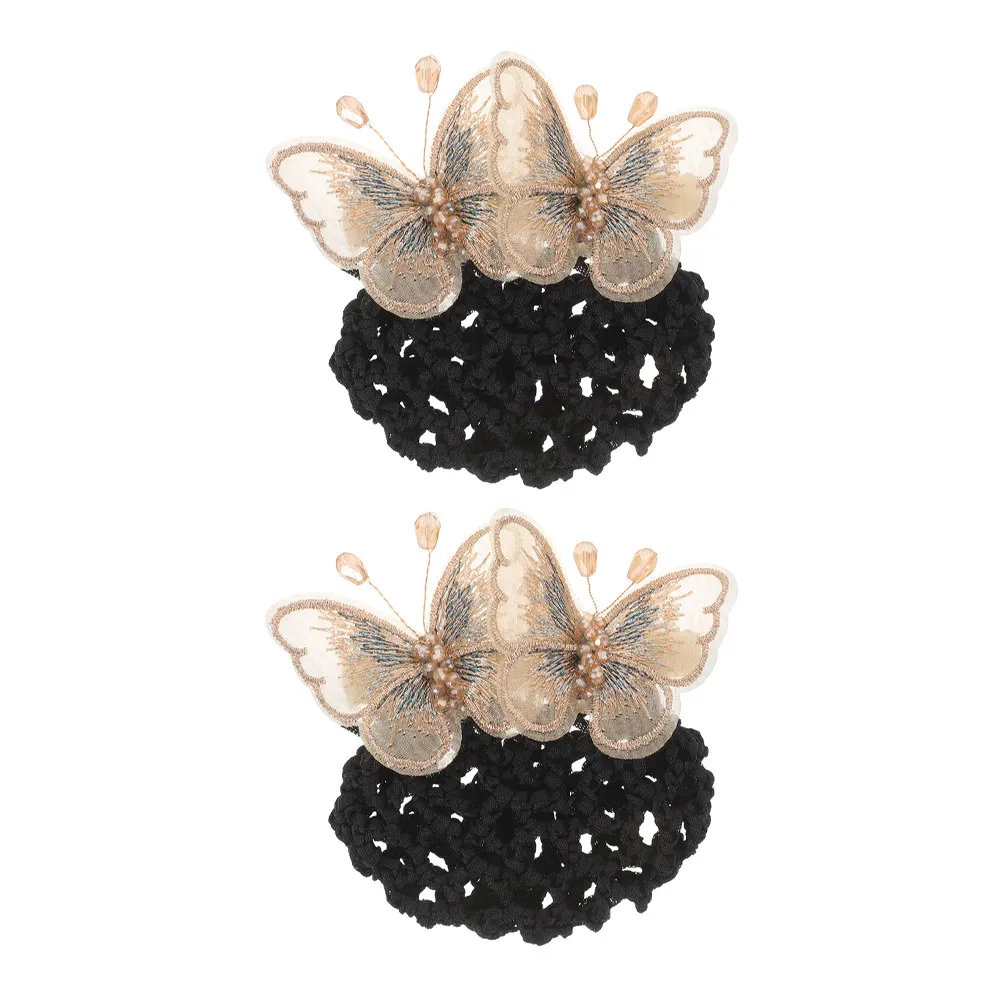 2Pcs Bun Hair Net Women Hairnets for Service Stylish Hair Bun Covers for Nurses Flight Attendants Easy Use