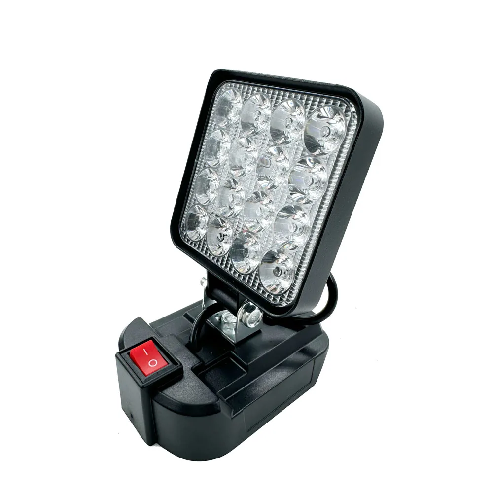 Tragbare LED-Arbeitsleuchte mit Schalter für Makita 14,4 V 18 V Li-Ionen-Akku, kabellos, für Arbeit im Freien, Camping, Angeln, Notbeleuchtung