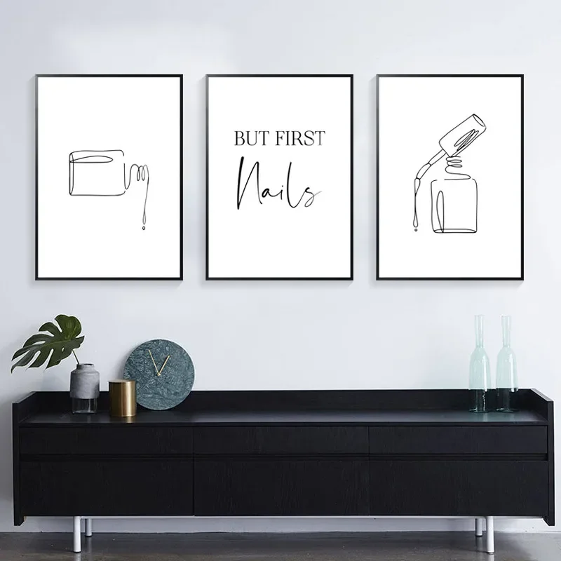 Póster de cosméticos en inglés para decoración del hogar, imagen de moda para salón de uñas, maquillaje, arte de pared, pintura en lienzo
