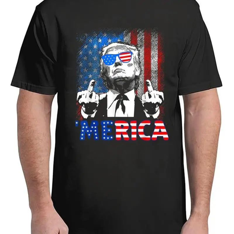 4Th Of July Merica American Flag Sunglasses T Shirt Classic Adult S 4Xl