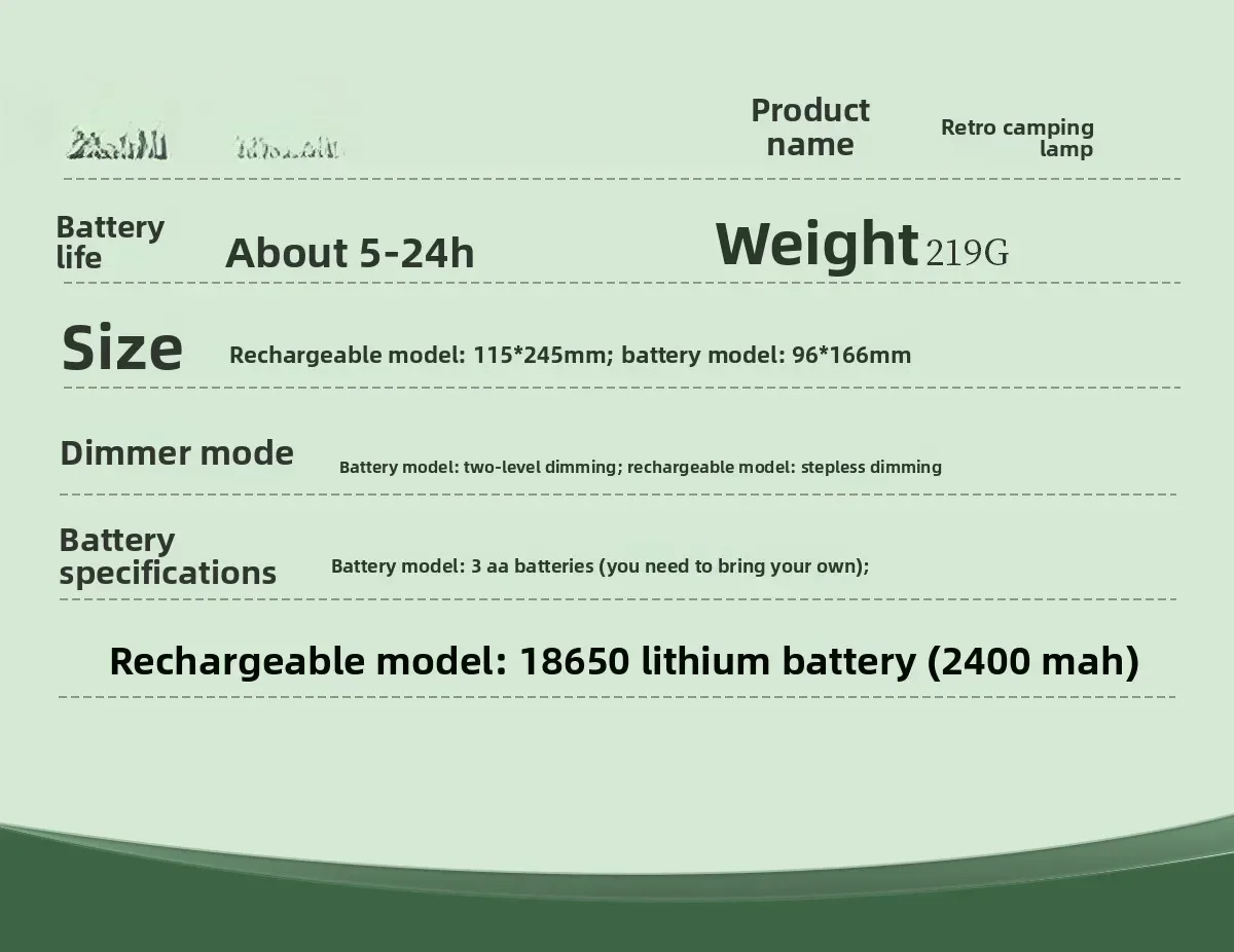 Camping ambient light upgraded rechargeable retro horse lamp tent light stepless dimming solar outdoor camping light