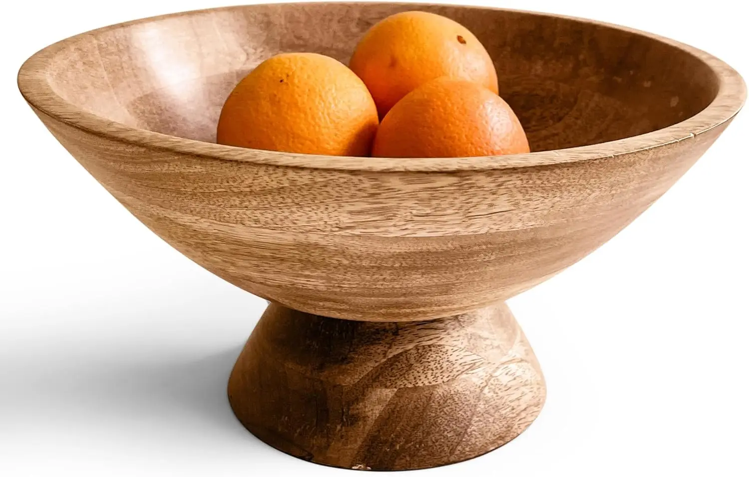 10-Inch Brown Pedestal Bowl for Fruit, Keys, or Decor - Versatile Kitchen and Home Accessory