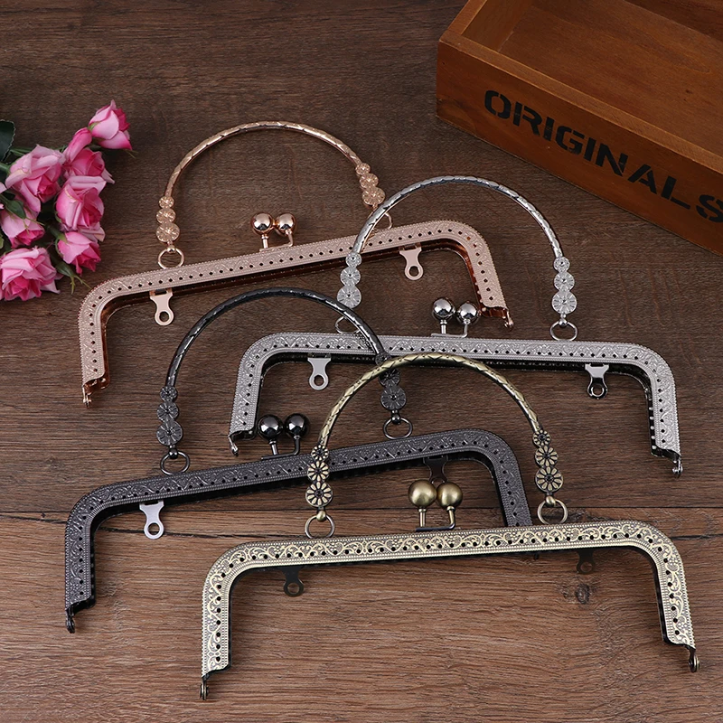 1PC Square Silver Purse Bag Metal Frame Kiss Clasp Lock Clip Bags Making DIY Craft Luggage Accessories