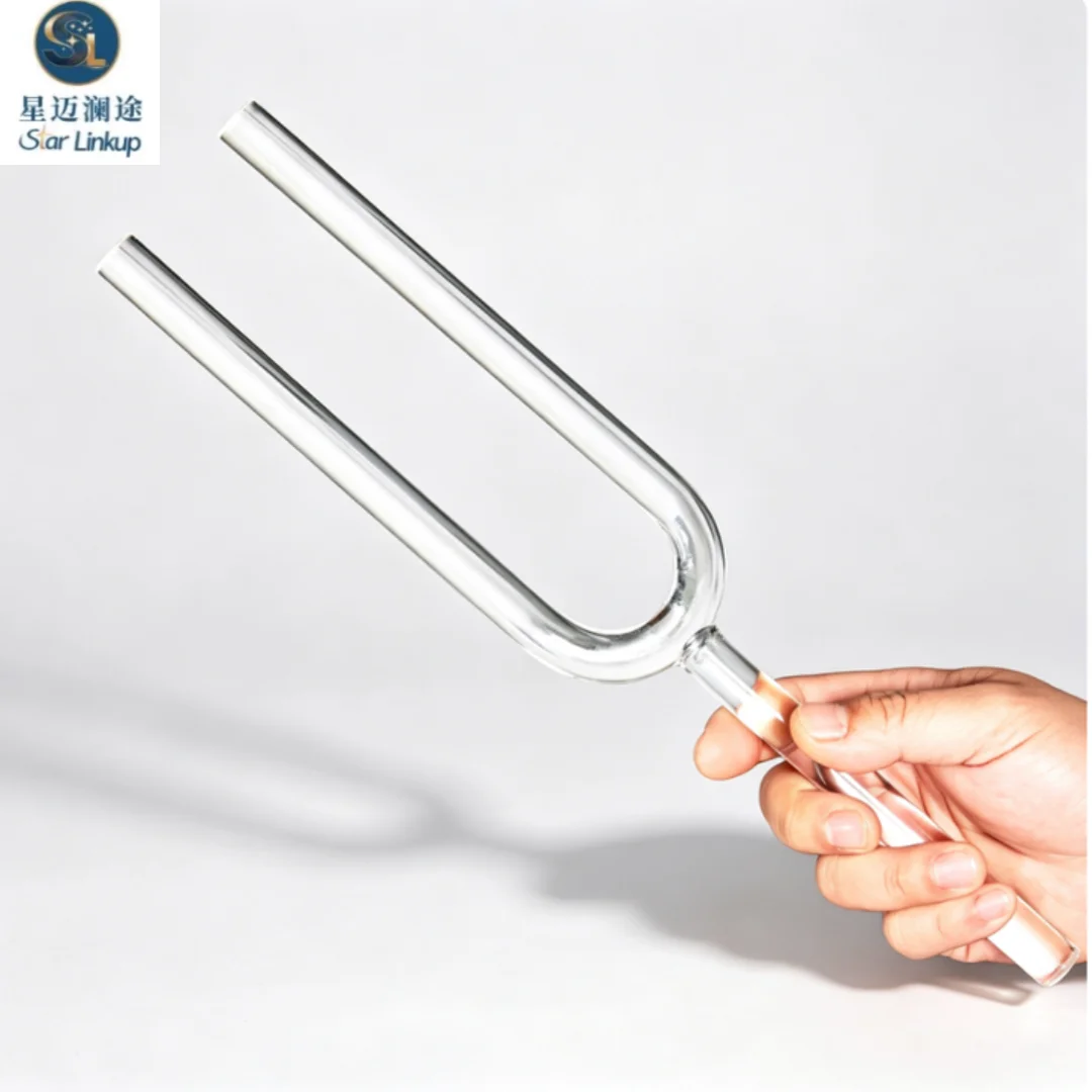 STAR LINKUP 10mm Clear Quartz Crystal Tuning Fork, 432Hz/440Hz Sound Healing Tool for Yoga Meditation Chakra Balancing