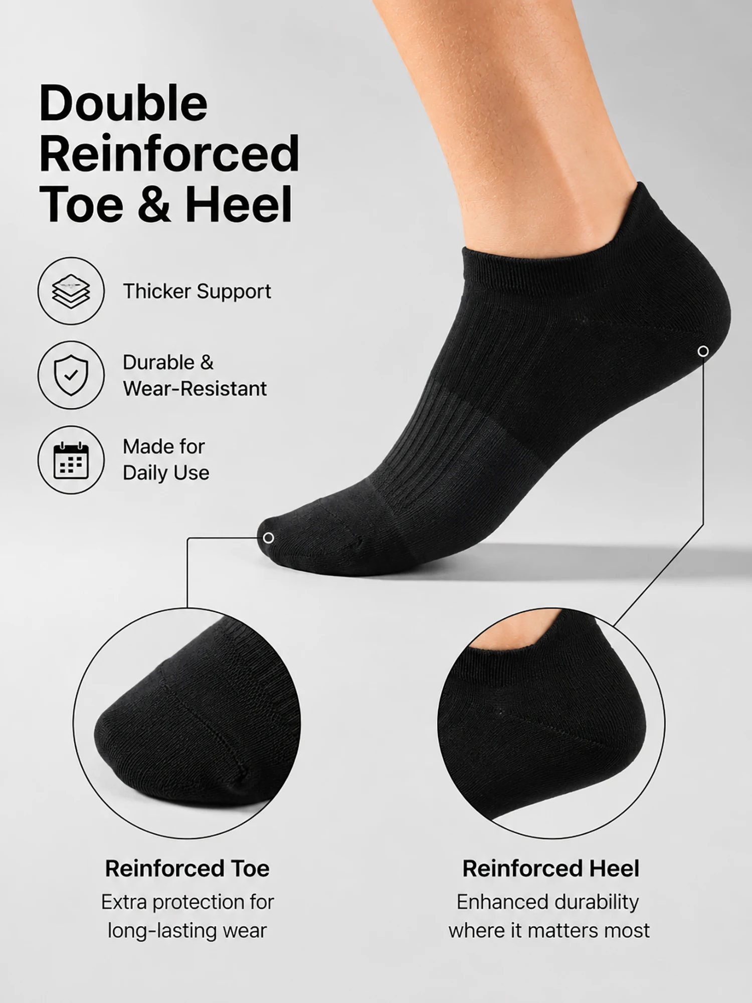 1/3/6 Pasang Kaus Kaki Pria Warna Hitam Abu-abu Model Blok Warna, Bahan Katun Bernapas, Empuk, Potongan Rendah, Anti Selip, Menyerap Keringat, Cocok untuk Olahraga, Hadiah