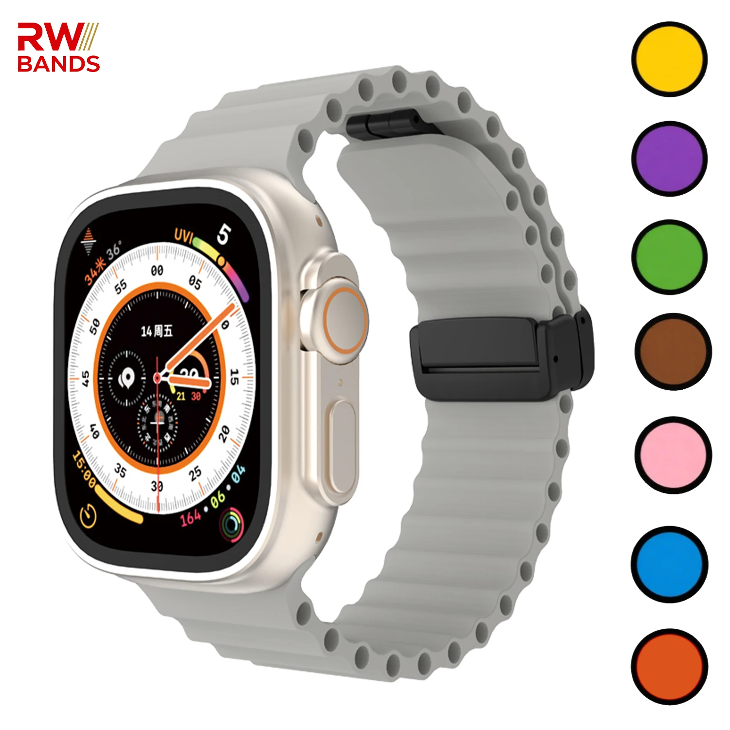 Ocean for Apple Watch Band 46 mm 45 mm 44 mm 49 mm 41 mm 42 mm Magnetarmband Silikonarmband iWatch Serie 11 10 9 8 7 SE Ultra 2/3