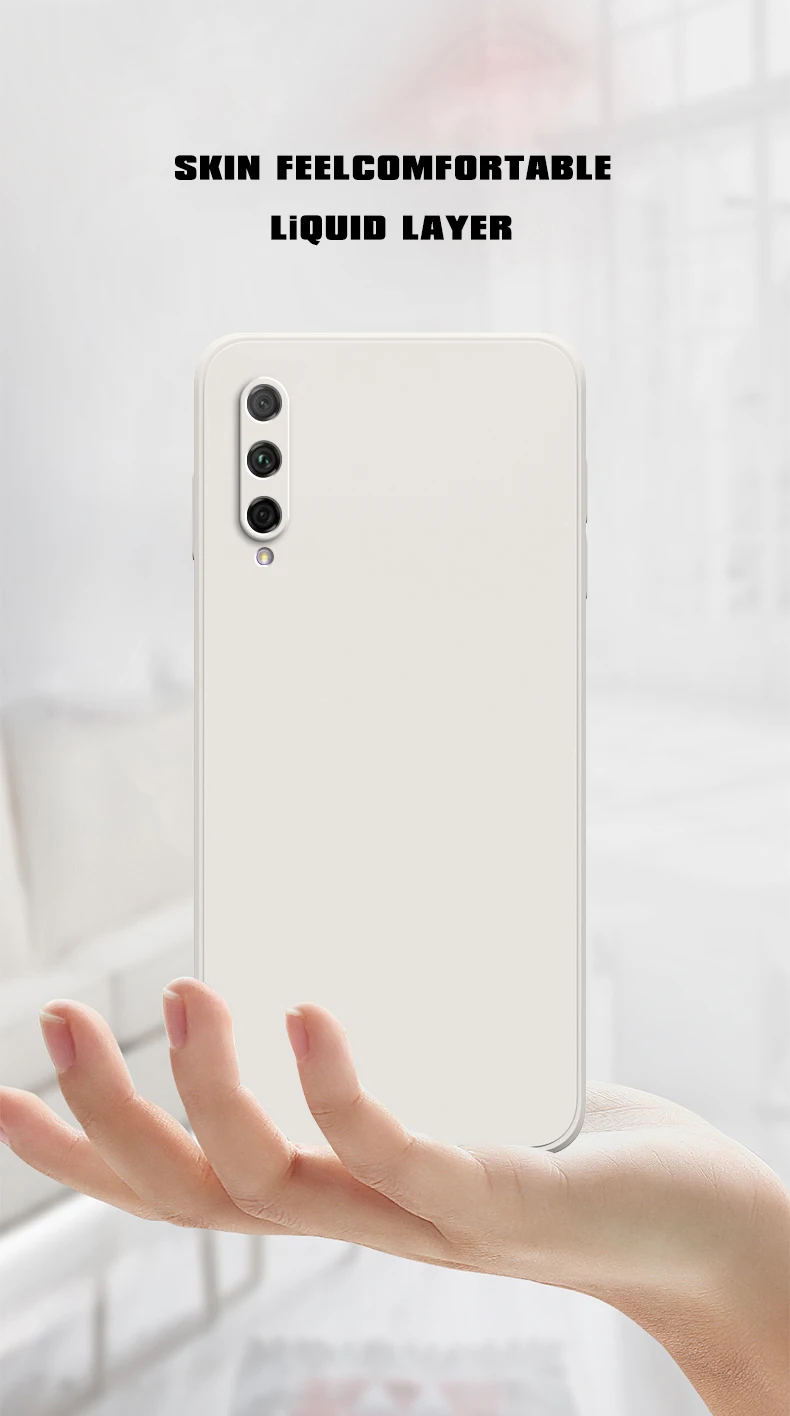 Original Square Liquid Phone Case for Huawei Y6 Y7 Y7a Y8p Y9 Y9s Pro Prime 2019 Soft Silicone 360 Protective Shockproof Covers
