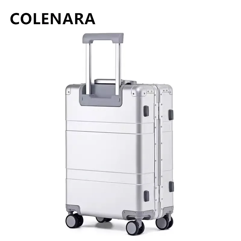 

Дорожная сумка для багажа COLENARA, 20-дюймовая деловая посадочная коробка, 28 дюймов, чемодан на колесиках из алюминиево-магниевого сплава, мужской чемодан 24 дюйма