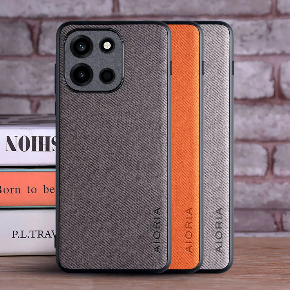 Textile Leather Case for Oneplus Nord 6 Oneplus 6 soft TPU with back hard PC material camera protection design cover