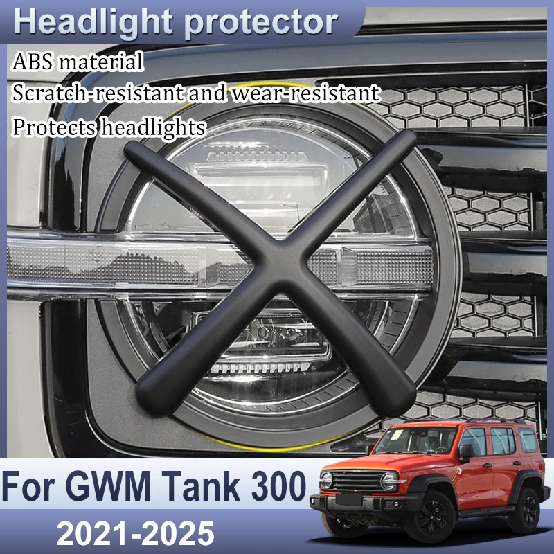 

Car Headlight Protection Cover For GWM Tank 300 Accessories 2021~2025 XX Headlamps Frame Stickers Auto Exterior Parts Decoration