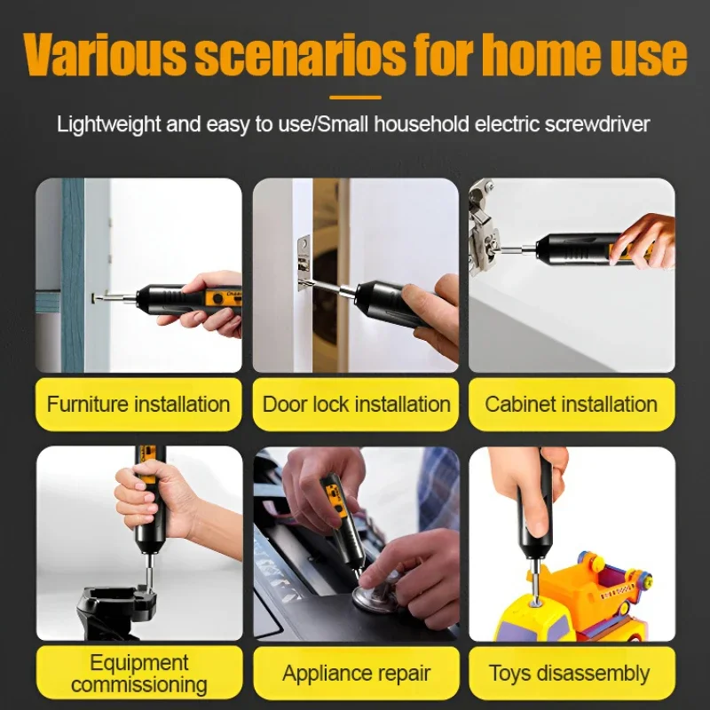 Electric Screwdriver Set Rechargeable Hand Drill Impact Driver Small Cordless Lithium Battery Tool Set Portable Home Use