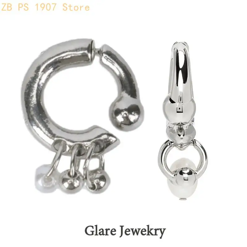 Pearl Tassels Earrings for Women Men 2024 Fashion Before After Detachable Wearing 55KA