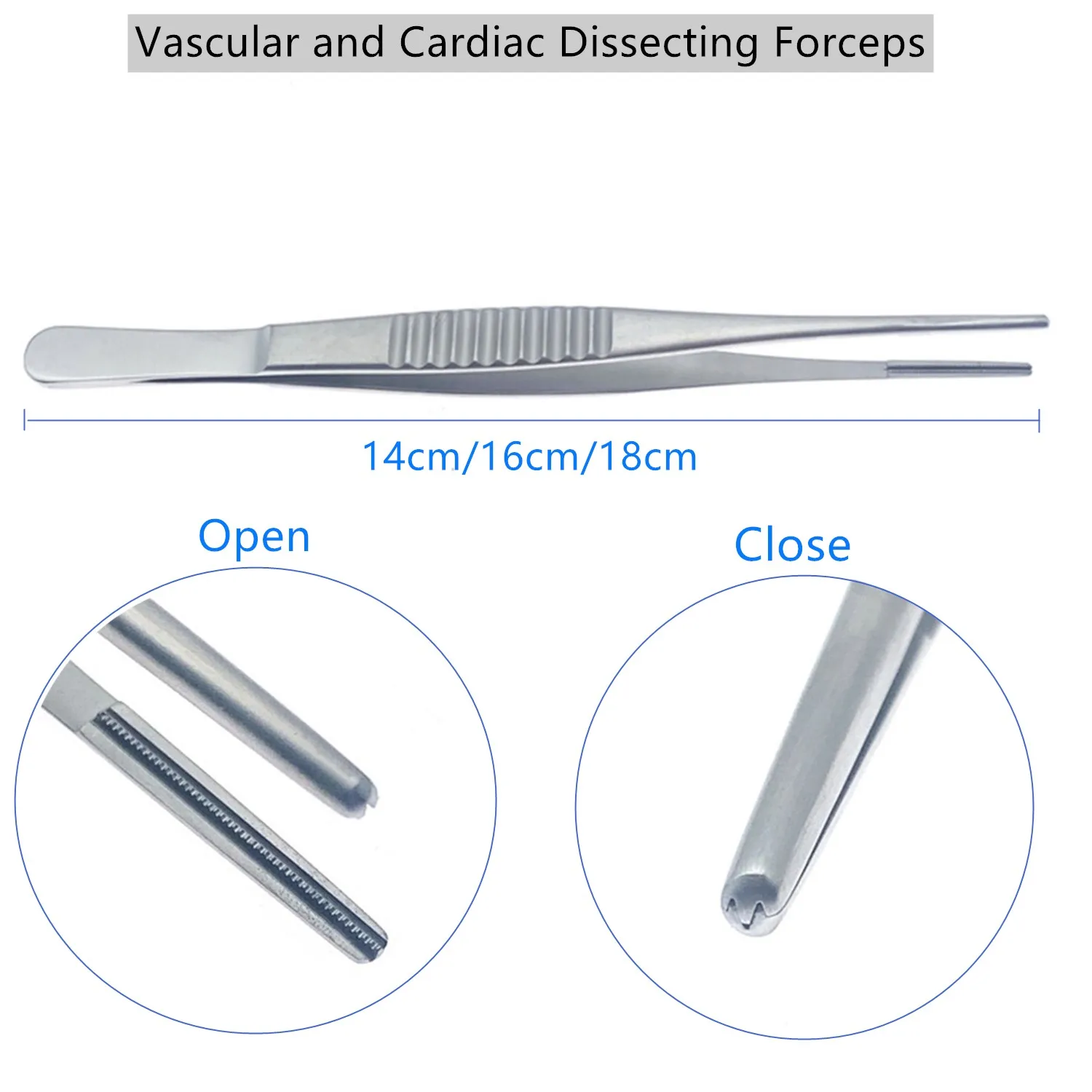 Pince à dissection cardiaque, accessoires de microchirurgie en acier inoxydable, pinces pour tissus, embouts atraumatique