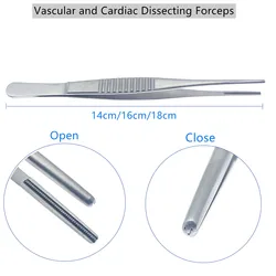 Vascula Forceps Cardiac Dissecting Forceps Tissue Tweezers Atraumatic Tips Stainless Steel Microsurgical Instruments