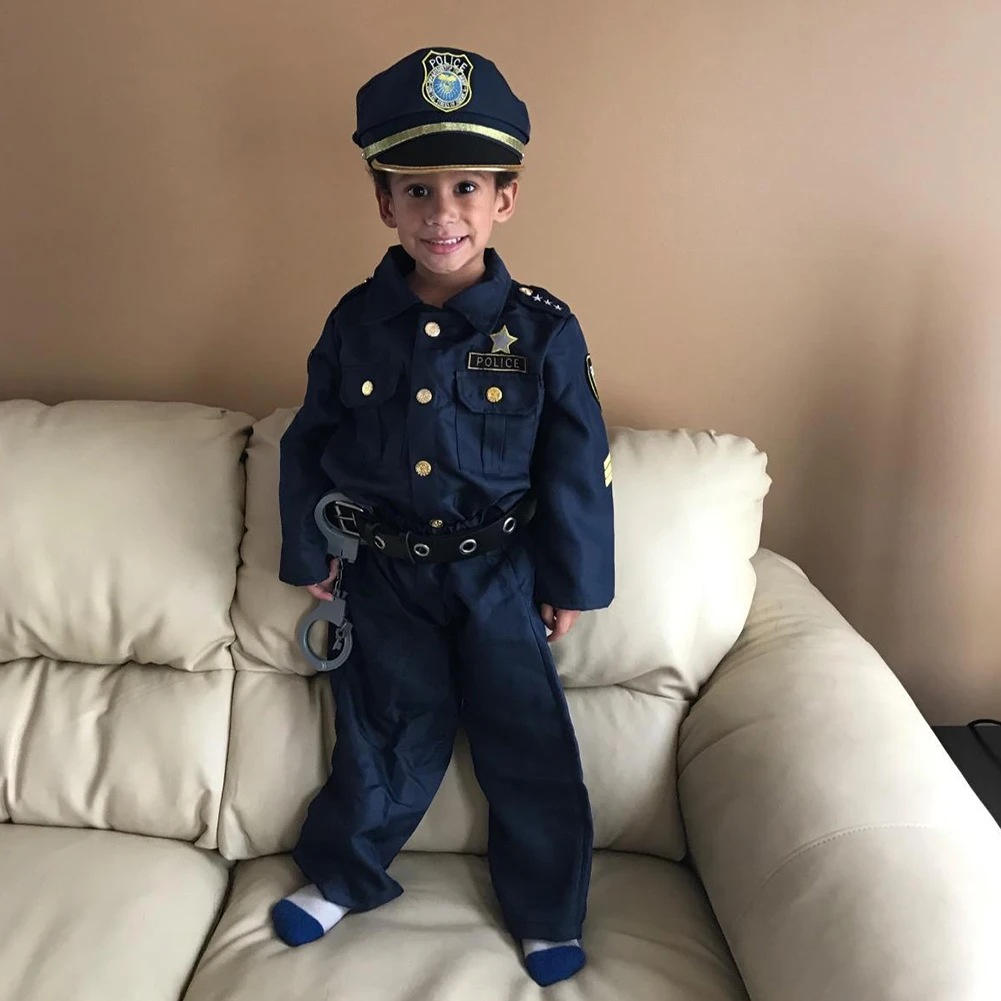

Костюм полицейского для детей, одежда для ролевых игр на Хэллоуин, одежда на День Благодарения, Пасху