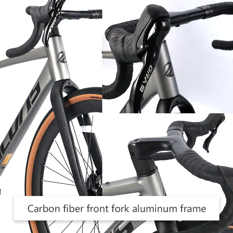 F.YUZE B600 دراجة الحصى 10 سرعات 700x40C دراجة الطريق خفيفة الوزن من سبائك الألومنيوم مع فرامل قرصية هيدروليكية #2