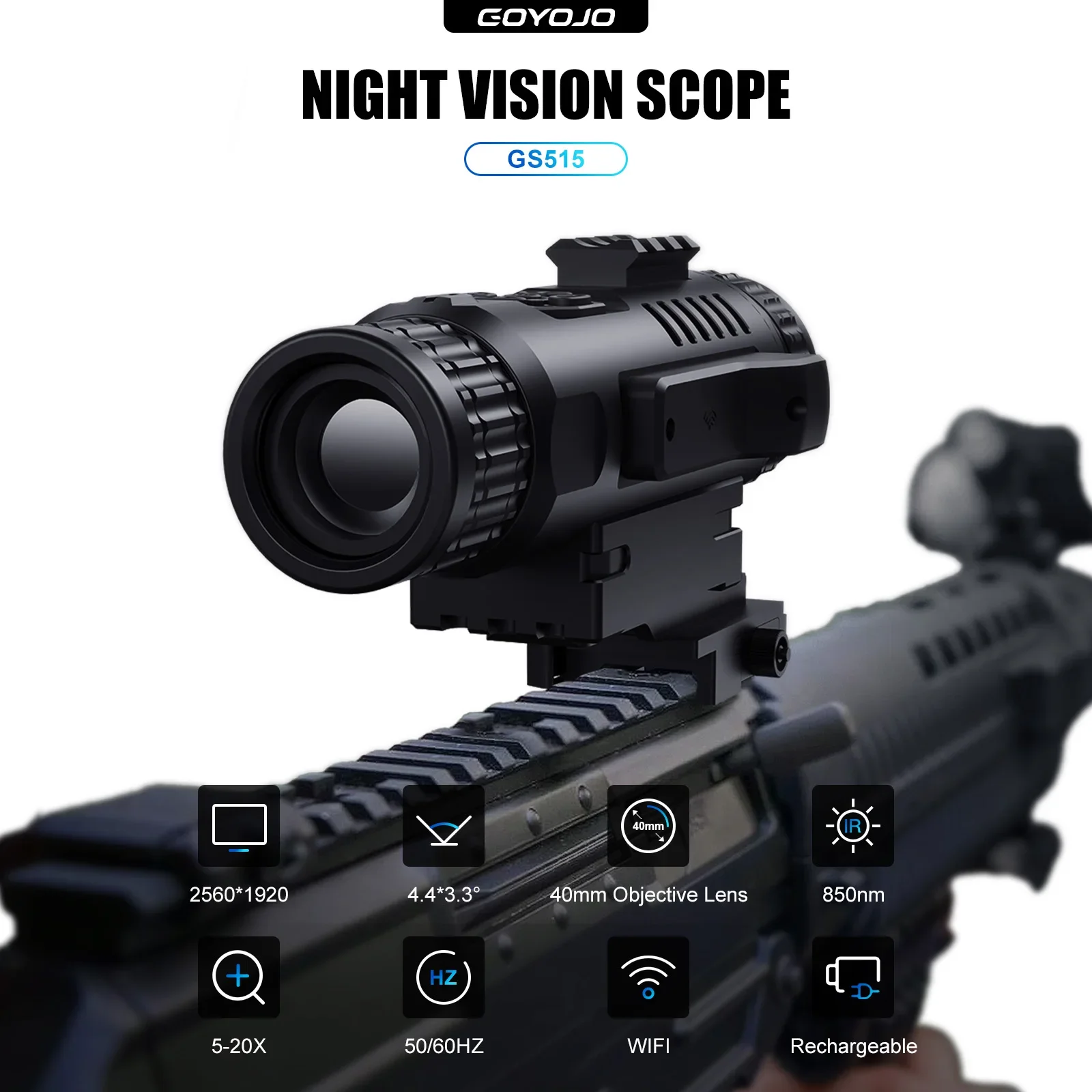 2560x1920 Hunting Night Vision Scope HD 5-20X Digital Night Vision Telescopes for Surveillance Wildlife Observation