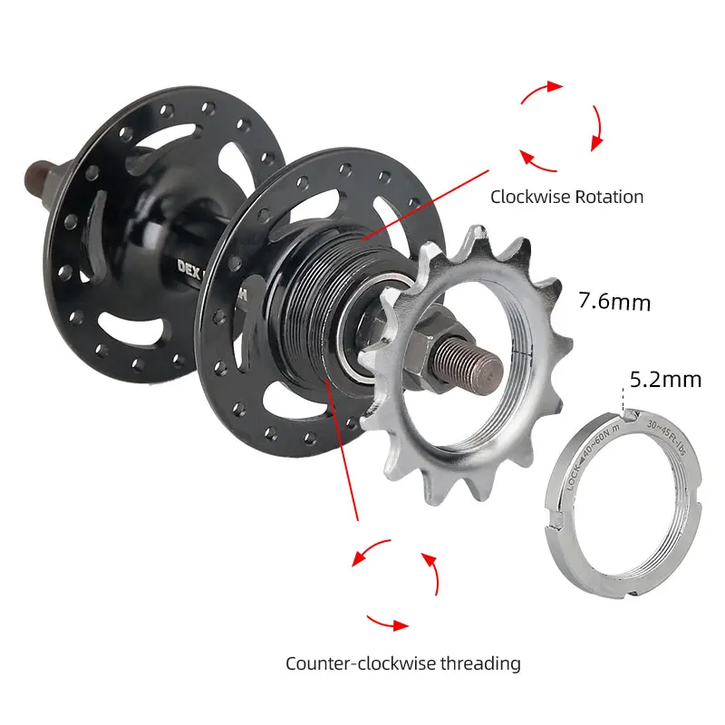 Deemount 13T/14T/15T/16T/17T/18T Fixed Gear One Speed Bicycle Wheel Cogs Sprocket & Lockring For Fixie Track Bike Hub