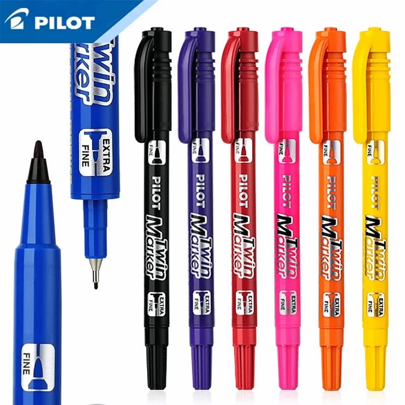 

6/12Pcs Japan Pilot Color Double-Headed Marker Oily Quick-Dry Painting Art Hook Pen SCA-TM Color Bright Waterproof