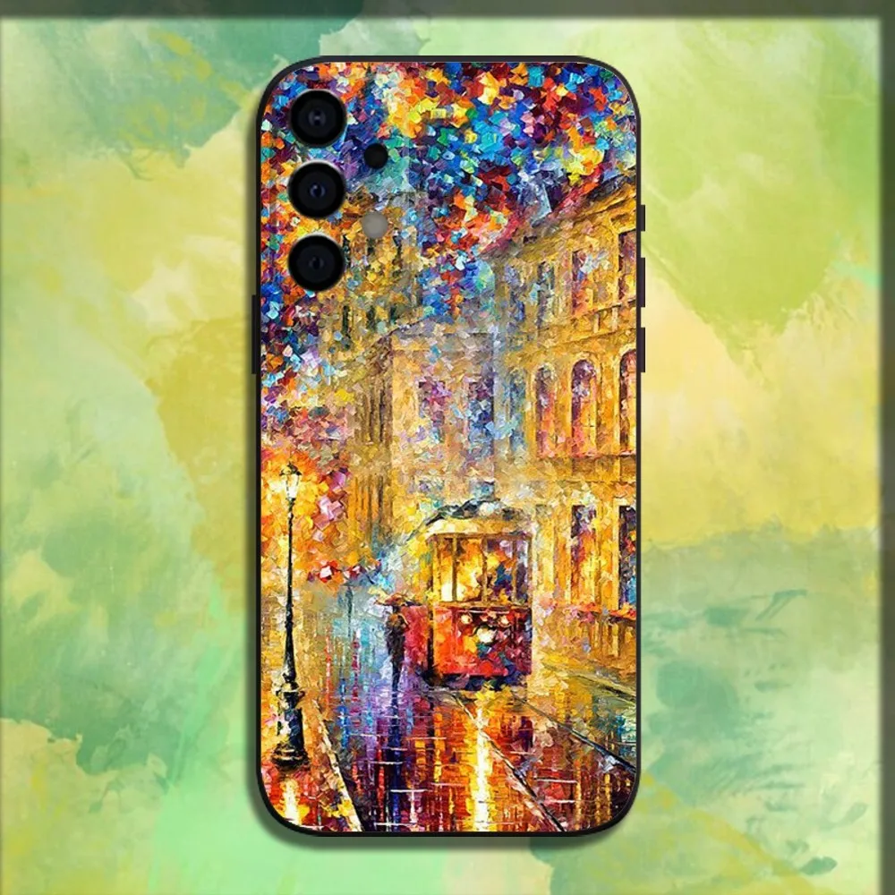 L-Leonid Afremov Oil Painting Phone Case For Samsung Galaxy A13,A21s,A22,A31,A32,A52,A53,A71,A80,A91 Soft Black Shell