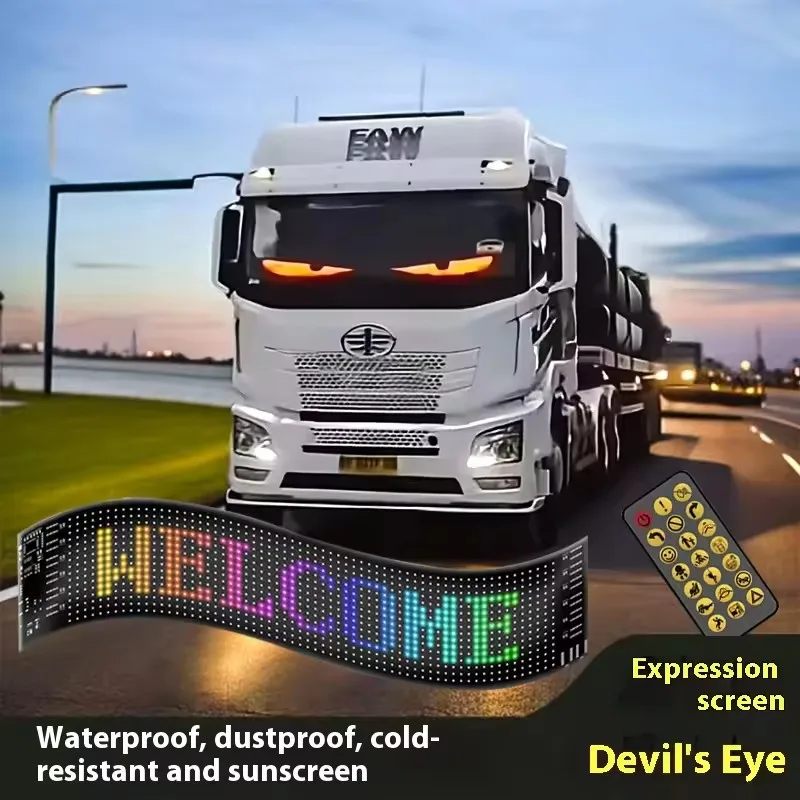 Car LED Sign Bluetooth APP LED Matrix Pixel Panel Night Light DIY Programmable Flexible LED Display For Car Truck Accessories