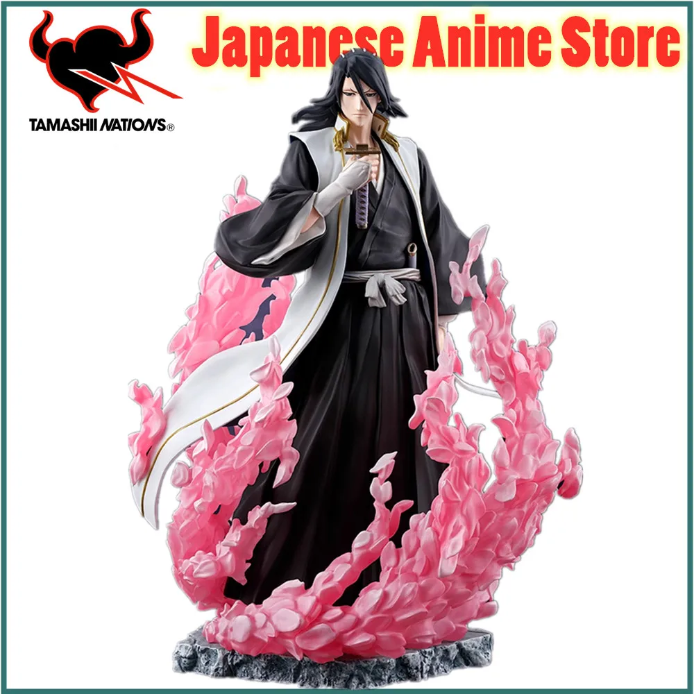 Stock Original Bandai Anime Figure Bleach Kuchiki Byakuya FiguartsZero Tamashi PVC Action Figurine Toys Doll 18.5cm Model