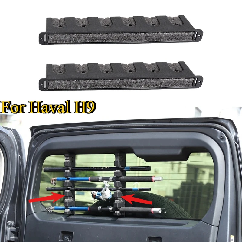 

Fit For Haval H9 2024 2025+ Automotive Trunk Fishing Rod Storage Display Rack Black Automotive Modification tool Accessories