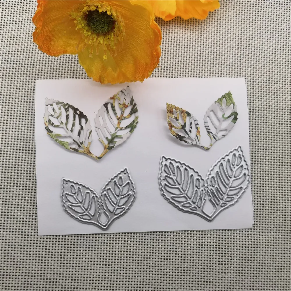 2pcs leaf decoration Plant Metal Cutting Dies Stencil Scrapbooking Photo Album Card Paper Embossing Craft DIY