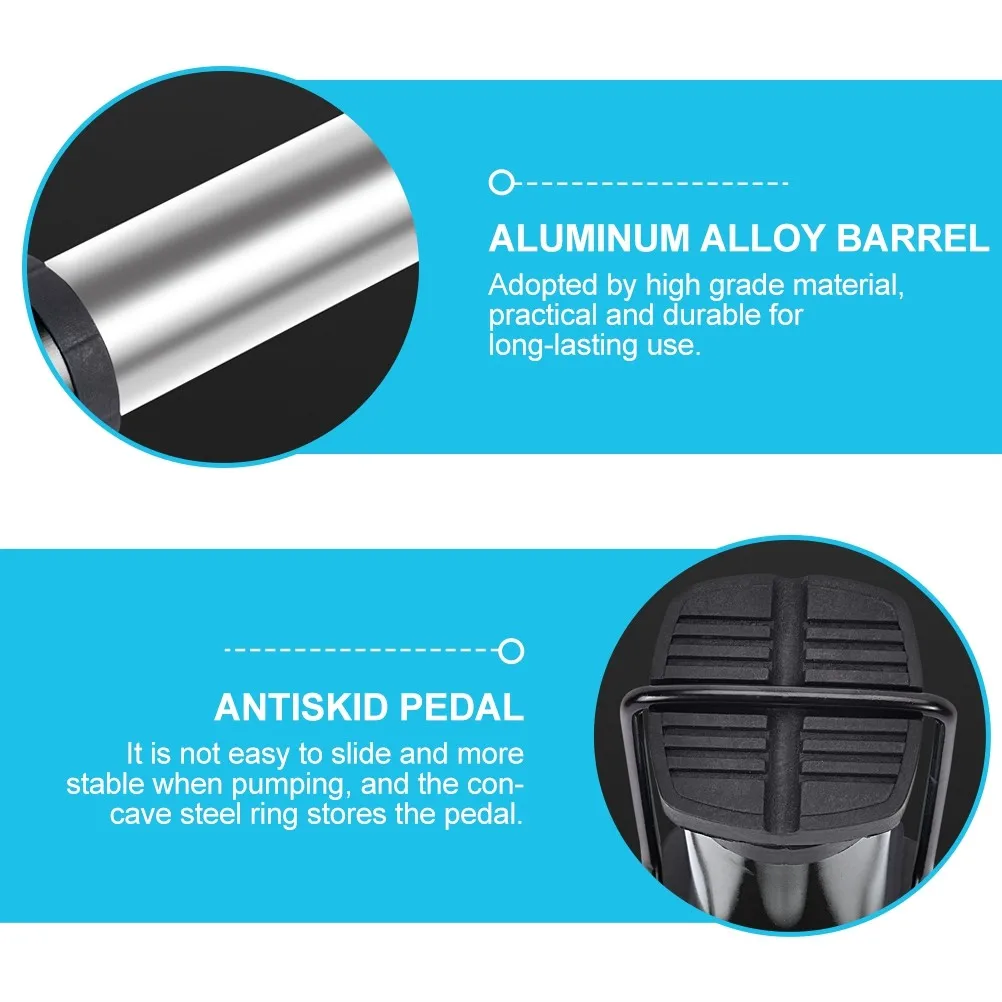 

Мощный ручной насос для шин с манометром, надежный компактный компрессор для автомобилей, мотоциклов и скутеров