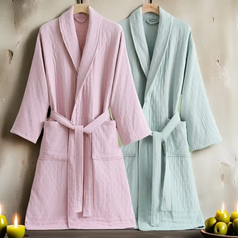 Towel Fleece Men's Long Robe Thicken Flannel Lounge Wear Couple Sleepwear Home Clothes Winter Loose Casual Bathrobe Nightwear