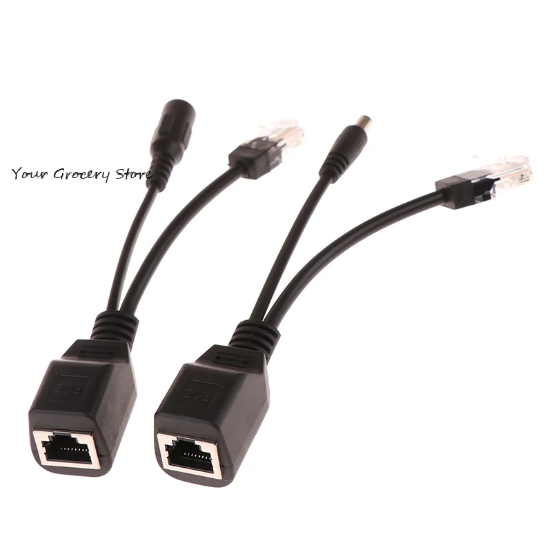 1 Pair Passive Power Over Ethernet Adapter Cable POE Cable POE Splitter RJ45 Injector Power Supply Module 12v